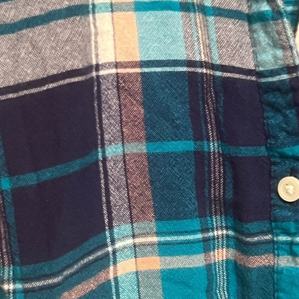 Old Navy Kids Plaid Shirt - Blue and Teal - Picture 5 of 5
